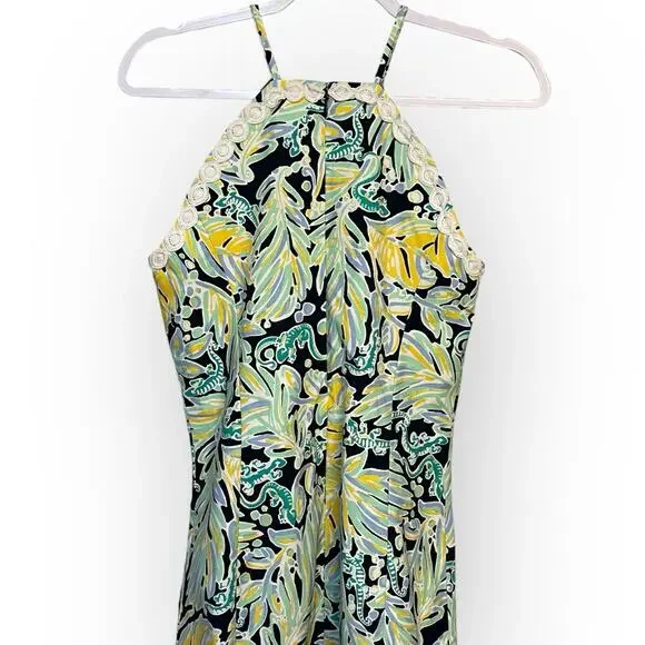 Crown & Ivy Halter Cayo Coco Signature Mini Dress Womens 8 Multicolor Tropical - Picture 12 of 15